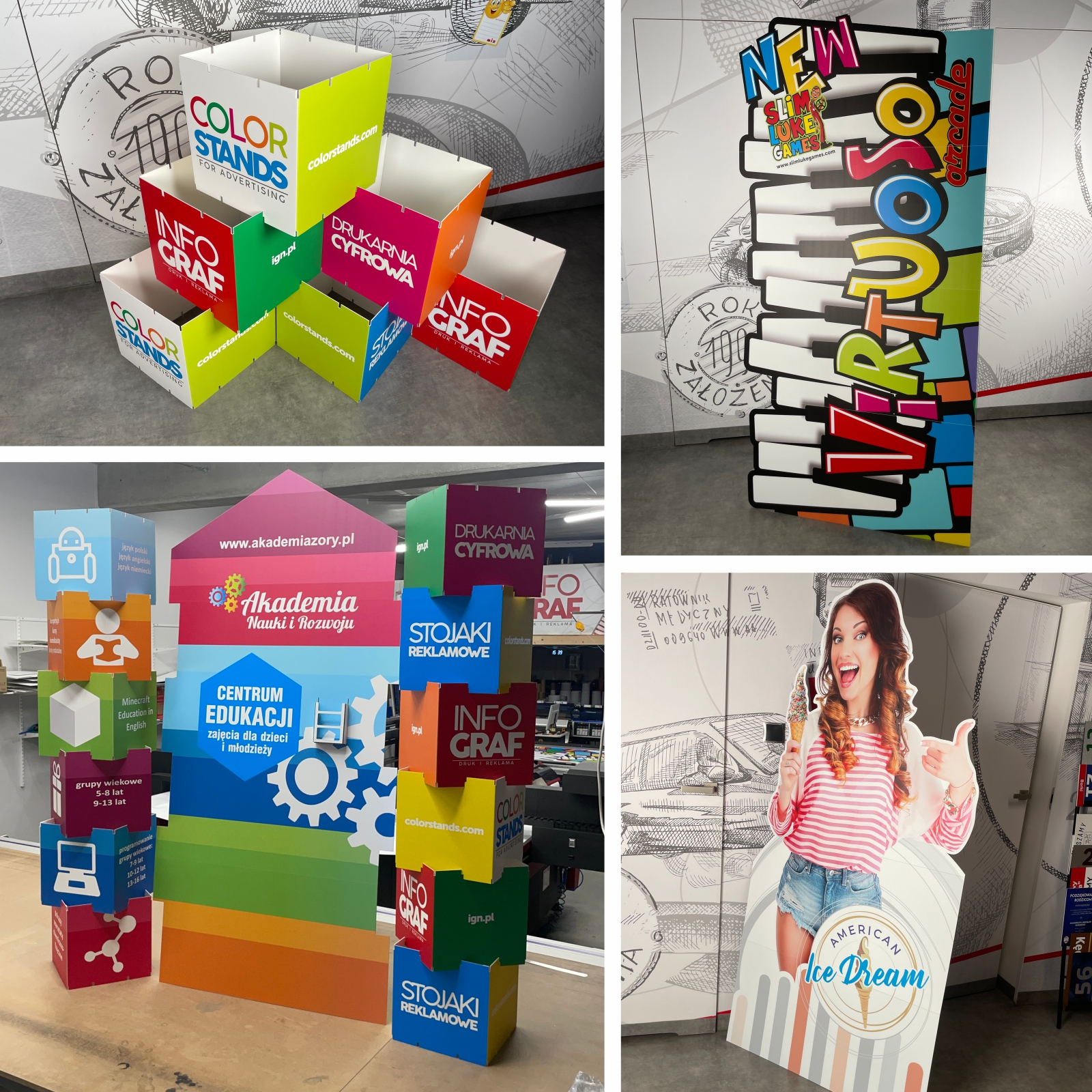 Manufacturer of advertising stands.